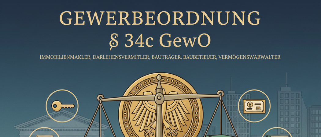 Gewerbeordnung §34c GewO, Immobilienmakler und Hausverwalter